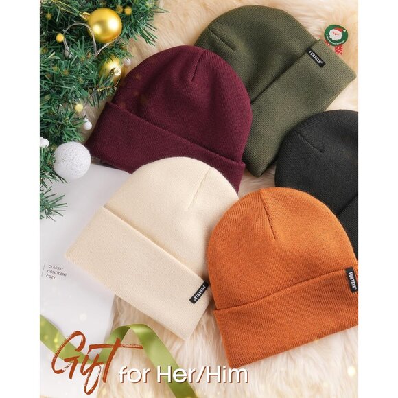 🆕 Women Brown Knit Beanie Hat Acrylic Winter Soft Wearing Warm Unisex Cuffed - Picture 7 of 9